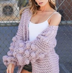 Handmade Cardigan with Popcorn Sleeve